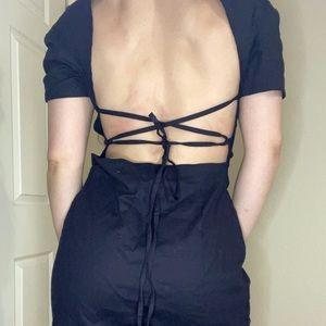 Button down backless dress